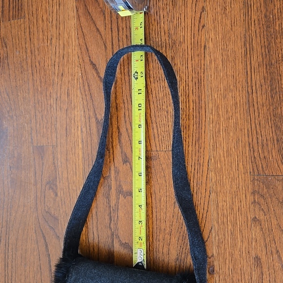 Fiorucci Italy Gray Wool and Faux Fur Trimmed Shoulder Bag - Picture 12 of 14